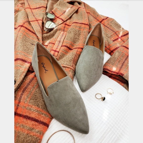 Price firm!/The Lucia// Khaki vegan suede Flat - Picture 3 of 7